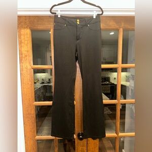 EUC Iman Size 8 Long Black Flared Pants with Gold‎ Buttons